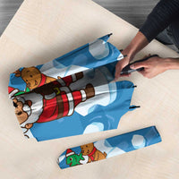 Christmas Fishing Umbrella with Santa Claus Reindeer Iceberg and Merry Fishmas Design - Wonder Print Shop
