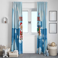 Christmas Fishing Window Curtain with Santa Claus Reindeer Iceberg and Merry Fishmas Design - Wonder Print Shop