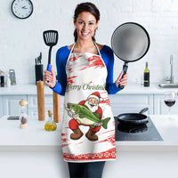 Christmas Fishing Apron with Santa Claus Fish Tree and Red Snowflake Pattern - Wonder Print Shop