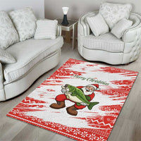 Christmas Fishing Area Rug with Santa Claus Fish Tree and Red Snowflake Pattern - Wonder Print Shop