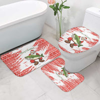 Christmas Fishing Bathroom Set with Santa Claus Fish Tree and Red Snowflake Pattern - Wonder Print Shop