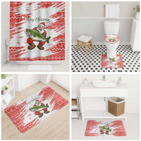 Christmas Fishing Bathroom Set with Santa Claus Fish Tree and Red Snowflake Pattern - Wonder Print Shop