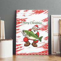 Christmas Fishing Canvas Wall Art with Santa Claus Fish Tree and Red Snowflake Pattern - Wonder Print Shop