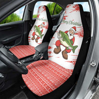 Christmas Fishing Car Seat Cover with Santa Claus Fish Tree and Red Snowflake Pattern - Wonder Print Shop