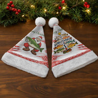 Christmas Fishing Christmas Santa Hat with Santa Claus Fish Tree and Red Snowflake Pattern - Wonder Print Shop