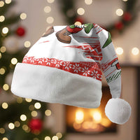 Christmas Fishing Christmas Santa Hat with Santa Claus Fish Tree and Red Snowflake Pattern - Wonder Print Shop