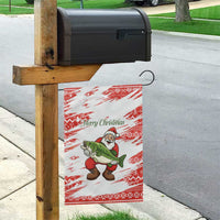 Christmas Fishing Garden Flag with Santa Claus Fish Tree and Red Snowflake Pattern - Wonder Print Shop