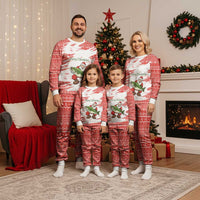 Christmas Fishing Christmas Pajama Set with Santa Claus Fish Tree and Red Snowflake Pattern - Wonder Print Shop