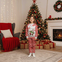 Christmas Fishing Christmas Pajama Set with Santa Claus Fish Tree and Red Snowflake Pattern - Wonder Print Shop