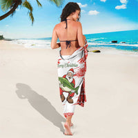 Christmas Fishing Sarong with Santa Claus Fish Tree and Red Snowflake Pattern - Wonder Print Shop