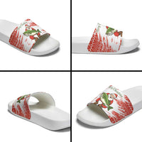 Christmas Fishing Slide Sandals with Santa Claus Fish Tree and Red Snowflake Pattern - Wonder Print Shop