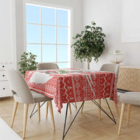 Christmas Fishing Tablecloth with Santa Claus Fish Tree and Red Snowflake Pattern - Wonder Print Shop