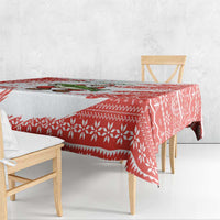 Christmas Fishing Tablecloth with Santa Claus Fish Tree and Red Snowflake Pattern - Wonder Print Shop