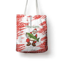 Christmas Fishing Tote Bag with Santa Claus Fish Tree and Red Snowflake Pattern - Wonder Print Shop