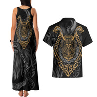 Viking Warrior Tatto Couples Matching Tank Maxi Dress and Hawaiian Shirt Valhalla Is Calling - Wonder Print Shop