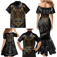 Viking Warrior Tatto Family Matching Mermaid Dress and Hawaiian Shirt Valhalla Is Calling - Wonder Print Shop