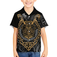 Viking Warrior Tatto Family Matching Off Shoulder Short Dress and Hawaiian Shirt Valhalla Is Calling - Wonder Print Shop