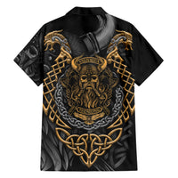 Viking Warrior Tatto Family Matching Short Sleeve Bodycon Dress and Hawaiian Shirt Valhalla Is Calling - Wonder Print Shop