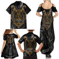 Viking Warrior Tatto Family Matching Summer Maxi Dress and Hawaiian Shirt Valhalla Is Calling - Wonder Print Shop