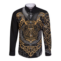 Viking Warrior Tatto Long Sleeve Button Shirt Valhalla Is Calling - Wonder Print Shop