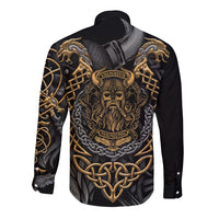 Viking Warrior Tatto Long Sleeve Button Shirt Valhalla Is Calling - Wonder Print Shop