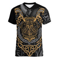 Viking Warrior Tatto Women V Neck T Shirt Valhalla Is Calling - Wonder Print Shop