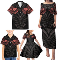 Feminine Polynesian Family Matching Puletasi Dress and Hawaiian Shirt Mandala Tattoo Style - Wonder Print Shop