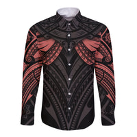 Feminine Polynesian Long Sleeve Button Shirt Mandala Tattoo Style - Wonder Print Shop