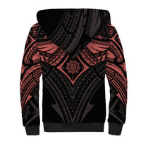 Feminine Polynesian Sherpa Hoodie Mandala Tattoo Style - Wonder Print Shop