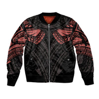 Feminine Polynesian Sleeve Zip Bomber Jacket Mandala Tattoo Style - Wonder Print Shop