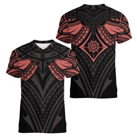 Feminine Polynesian Women V Neck T Shirt Mandala Tattoo Style - Wonder Print Shop