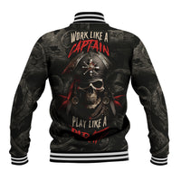 Work Like A Captain Play Like A Pirate Baseball Jacket - Wonder Print Shop