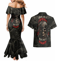 Work Like A Captain Play Like A Pirate Couples Matching Mermaid Dress and Hawaiian Shirt - Wonder Print Shop