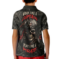 Work Like A Captain Play Like A Pirate Kid Polo Shirt - Wonder Print Shop
