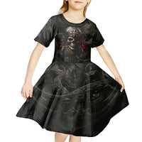 Work Like A Captain Play Like A Pirate Kid Short Sleeve Dress - Wonder Print Shop