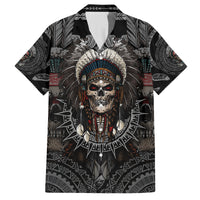 Skull Native American Warrior Family Matching Puletasi Dress and Hawaiian Shirt - Wonder Print Shop