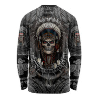 Skull Native American Warrior Long Sleeve Shirt - Wonder Print Shop