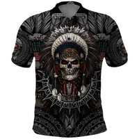 Skull Native American Warrior Polo Shirt - Wonder Print Shop