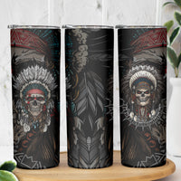 Skull Native American Warrior Skinny Tumbler - Wonder Print Shop