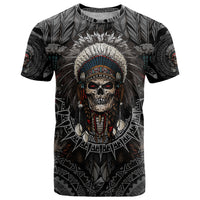 Skull Native American Warrior T Shirt - Wonder Print Shop