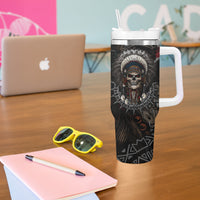 Skull Native American Warrior Tumbler With Handle - Wonder Print Shop