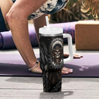 Skull Native American Warrior Tumbler With Handle - Wonder Print Shop
