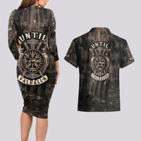Until Valhalla Viking Couples Matching Long Sleeve Bodycon Dress and Hawaiian Shirt - Wonder Print Shop