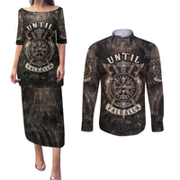Until Valhalla Viking Couples Matching Puletasi Dress and Long Sleeve Button Shirts - Wonder Print Shop