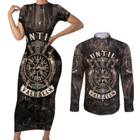 Until Valhalla Viking Couples Matching Short Sleeve Bodycon Dress and Long Sleeve Button Shirts - Wonder Print Shop