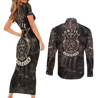 Until Valhalla Viking Couples Matching Short Sleeve Bodycon Dress and Long Sleeve Button Shirts - Wonder Print Shop