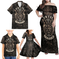 Until Valhalla Viking Family Matching Off Shoulder Maxi Dress and Hawaiian Shirt - Wonder Print Shop