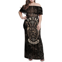 Until Valhalla Viking Family Matching Off Shoulder Maxi Dress and Hawaiian Shirt - Wonder Print Shop
