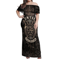 Until Valhalla Viking Off Shoulder Maxi Dress - Wonder Print Shop