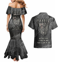 Fenir Viking Couples Matching Mermaid Dress and Hawaiian Shirt Better to be a Wolf of Odin - Wonder Print Shop